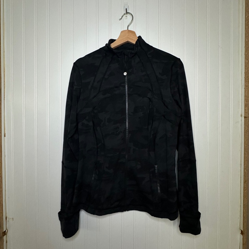 Lululemon Define Jacket Heritage 365 Camo Deep Coal Multi Gray Black Size 10 - Picture 3 of 9